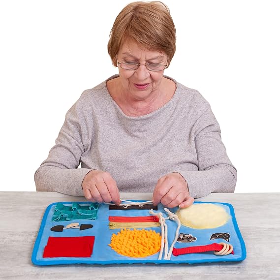 Fidget Blanket for Dementia | Calming & Comforting Dementia Activities for Seniors | Dementia Products for Elderly | Sensory Blanket | Helps with Alzheimers, Dementia, Aspergers, Autism