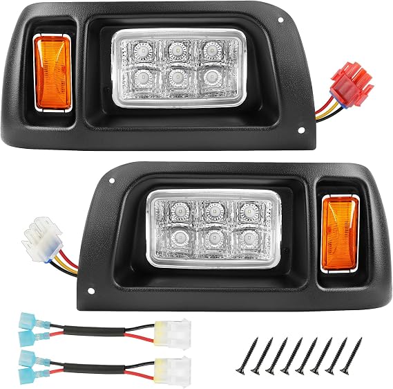 DRIVE UP Club Car DS Headlights Kit, Golf Cart LED Head Light with Adapter Wire for Club Car DS 1993-up 12 Volt Modified Golf Carts, OEM 101988002 101988001