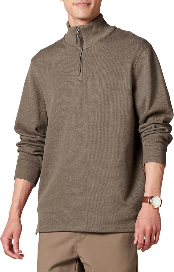 Amazon Essentials Men's Quarter-Zip French Rib Mock Neck Sweater, Casual Wear