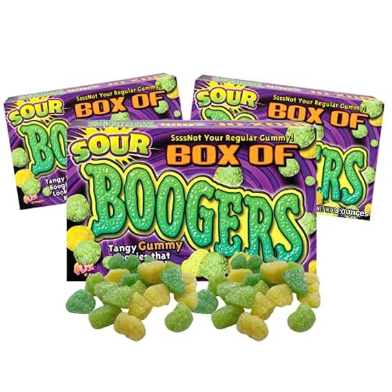 Sour Boogers Gummy Candy, Shareable Halloween Treats, Pack of 3