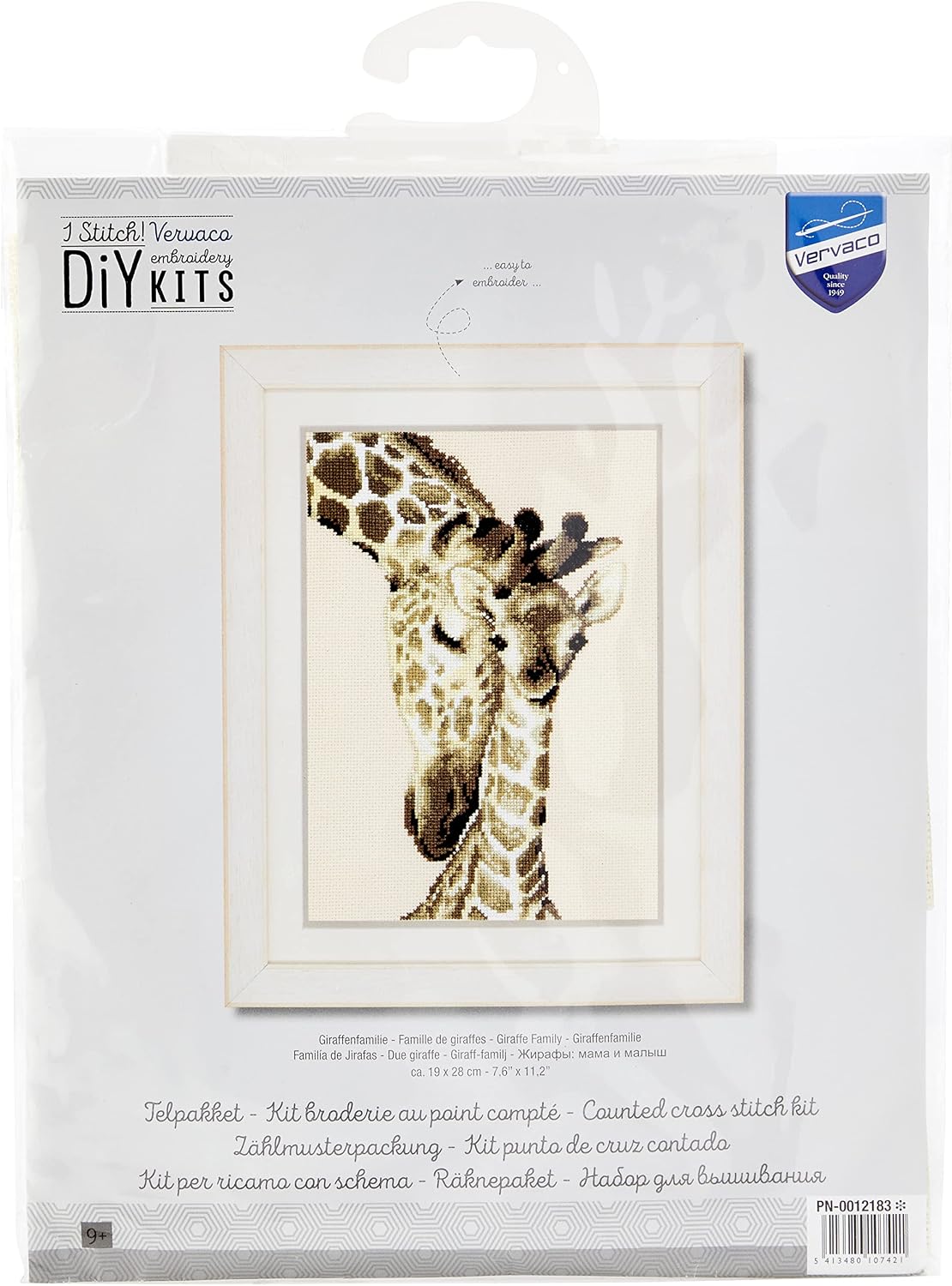 Vervaco Counted Cross Stitch Kit Giraffe Family 7.6 x 11.2"