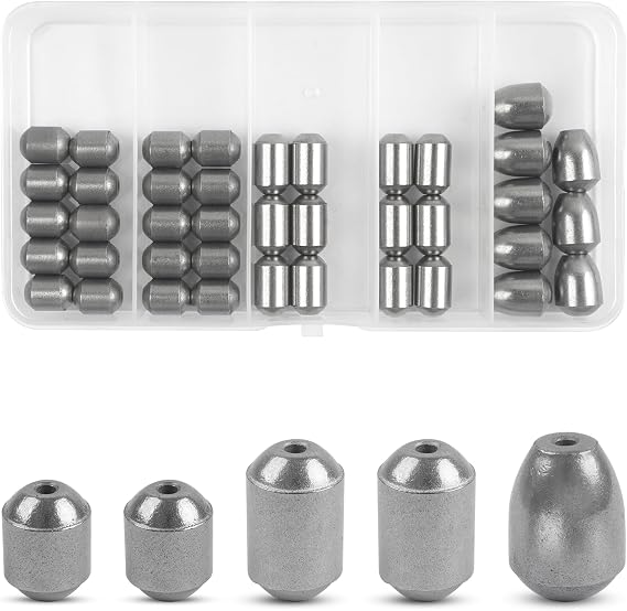 Egg Sinkers Fishing Weights Kit, 23/40pcs Fishing Weights Sinkers Slip Sinkers Catfish Weights Bass Casting Sinker Weights Lead Free Fishing Weights for Freshwater Saltwater Fishing