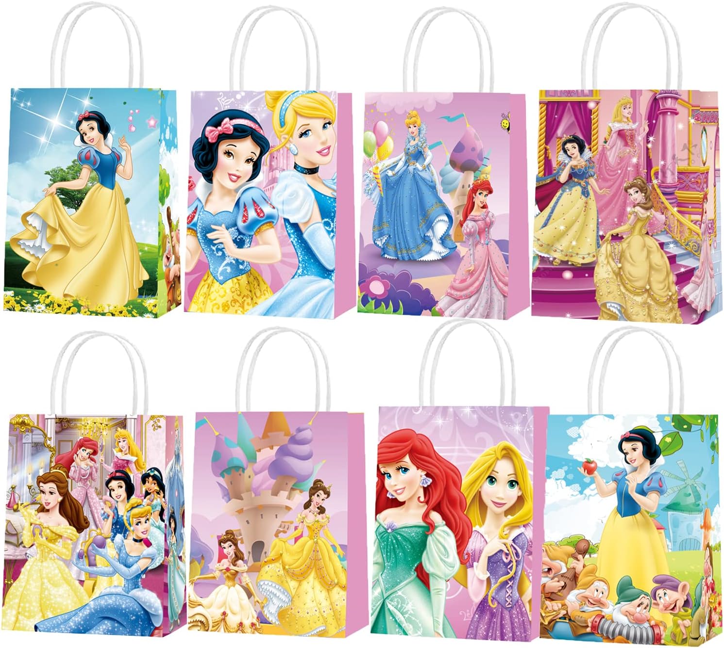 20Pcs Disne Princess Party Bag Gift Candy Goodie Treat Bags Birthday For Girl Party Favor Supplies Princess Theme