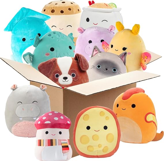 Squishmallows Mystery 6-Pack 10 Inch Plush Set - Official Jazwares Soft Squishy Stuffed Animal Toys Bundle - Surprise Blind Box Collectible Birthday Party Favor Gift for Kids, Boys & Girls