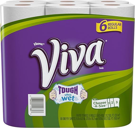 Viva Paper Towels, Choose-A-Size, Regular Roll, 6 Count
