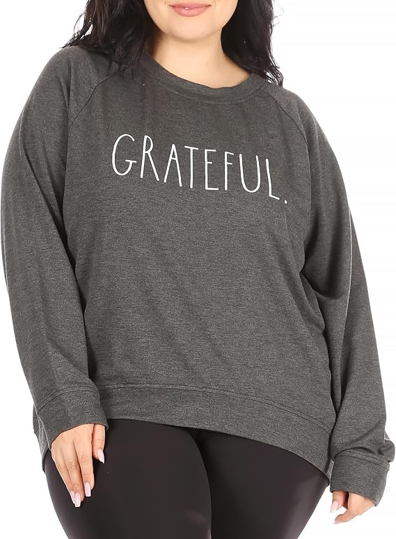 Rae Dunn Sweatshirt for Women, Plus Size Long Sleeve Raglan Pullover Crewneck Graphic Sweaters for Women