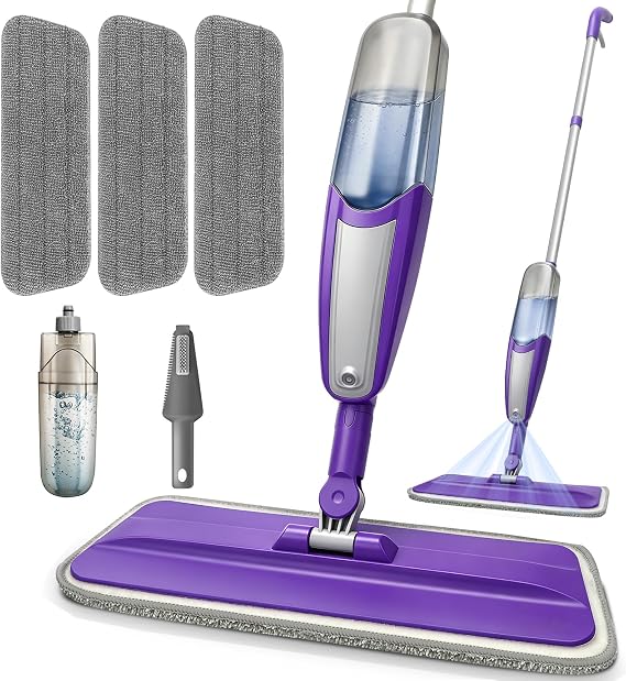 Spray Mop for Hardwood Floors Cleaning with 3 Washable Pads