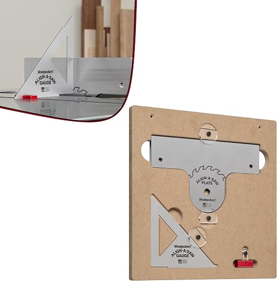 Woodpeckers Align-A-Saw System, Table Saw Alignment & Setup Tool, Includes Plate, Gauge & Miter Slot Base