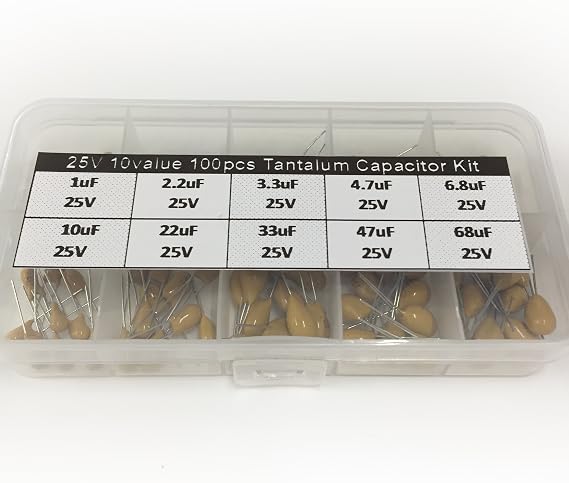 25V Tantalum Capacitor Assorted Kit Box Assorstment 10value x 10pcs 1uf~68uf
