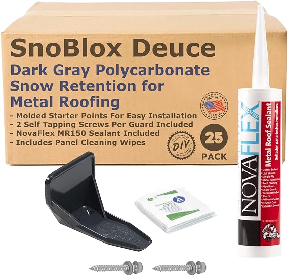 (25) Dark Gray Roof Ice Guard Snow Guard Snow Stops for Standing Seam Metal Roofing