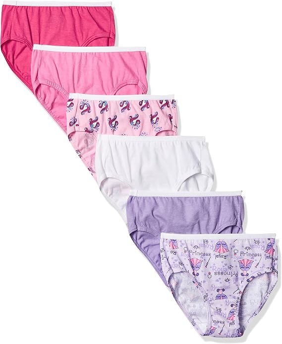 Hanes Girls' Toddler 6-Pack Brief, Assorted