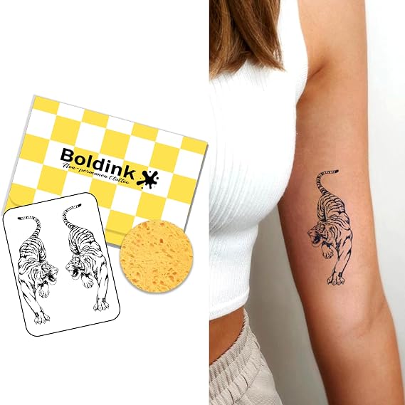 Tiger Temporary Tattoos for Adults Realistic Fake Tattoo Waterproof
