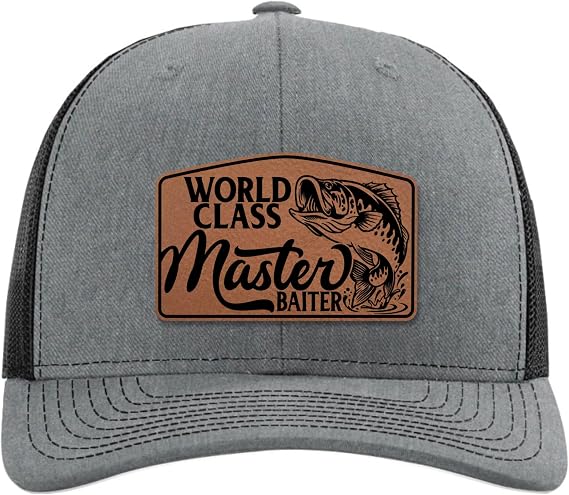 Master Baiter Fishing Hat - Funny Fishing Hat for Men - Fisherman Hat - Fishing Gifts for Men, Husband, Dad, Boys - Bass Fishing Gifts - Richardson 112 Trucker Hat