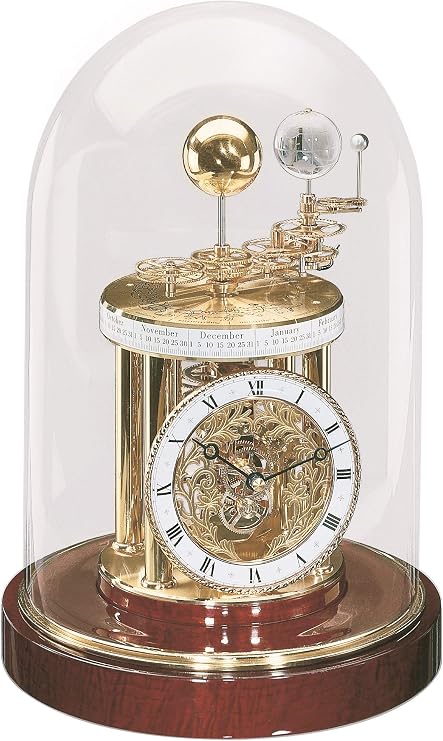 Hermle 22836072987 Astrolabium Mantel & Table Clock - Mahogany