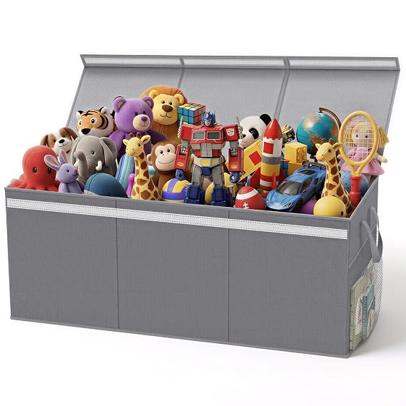 Lewondr 160L Extra Large Toy Storage Organizer with Lid,40"x16"x16" Toy Box