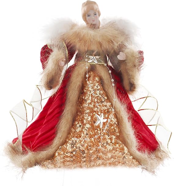 Angel Tree Topper for Christmas Tree Holiday Ornament ,10-Inch Angel Treetop Figurine