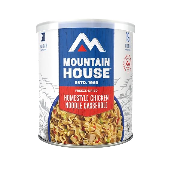 Mountain House Homestyle Chicken Noodle Casserole Freeze-Dried Food for Camping, 10 Servings, 30-Year Shelf-Life