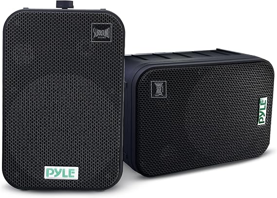 Dual Waterproof Outdoor -Speaker System - 6.5 Inch Pair of Weatherproof Wall / Ceiling Mounted -Speakers Heavy Duty Universal Mount - Use in the Pool, Patio, Indoor - Pyle PDWR50B (Black)