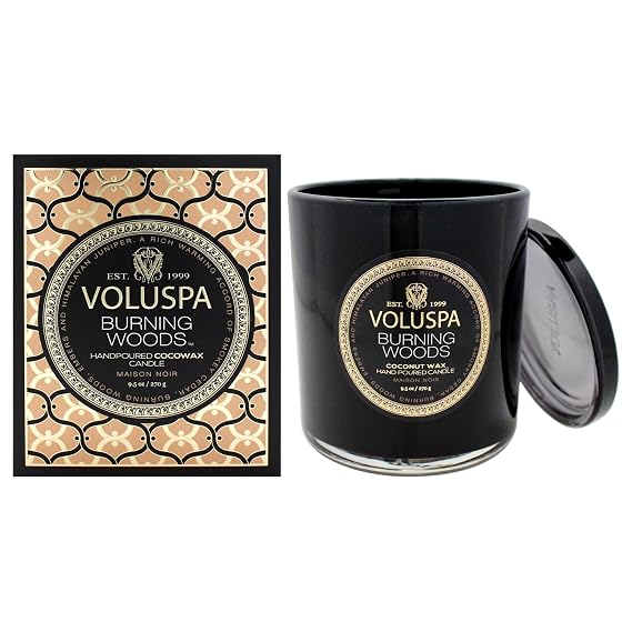 Classic - Burning Woods Candle by Voluspa for Unisex - 9.5 oz Candle
