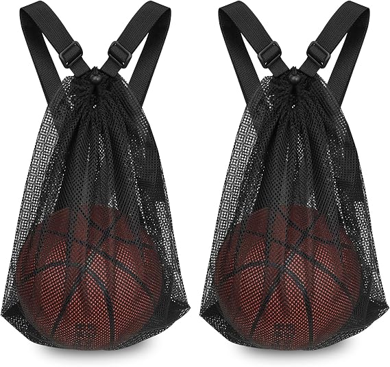 Basketball Bag 15 * 20 inch Sports Single Ball Bag Drawstring Mesh Backpack, for Carrying Soccer Volleyball Baseball football Carrier Single Outdoor Sports Equipment