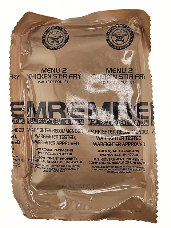 Genuine Military MRE - Menu 2 with 2027 Inspection Date Chicken Stir Fry MRE