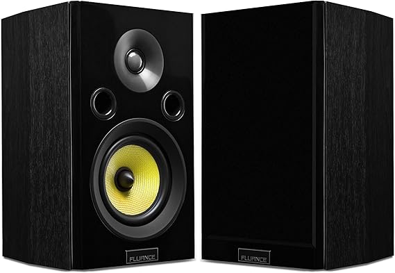 Fluance Signature HiFi 2-Way Bookshelf Surround Sound Speakers for 2-Channel Stereo Listening or Home Theater System - Black Ash/Pair (HFS)