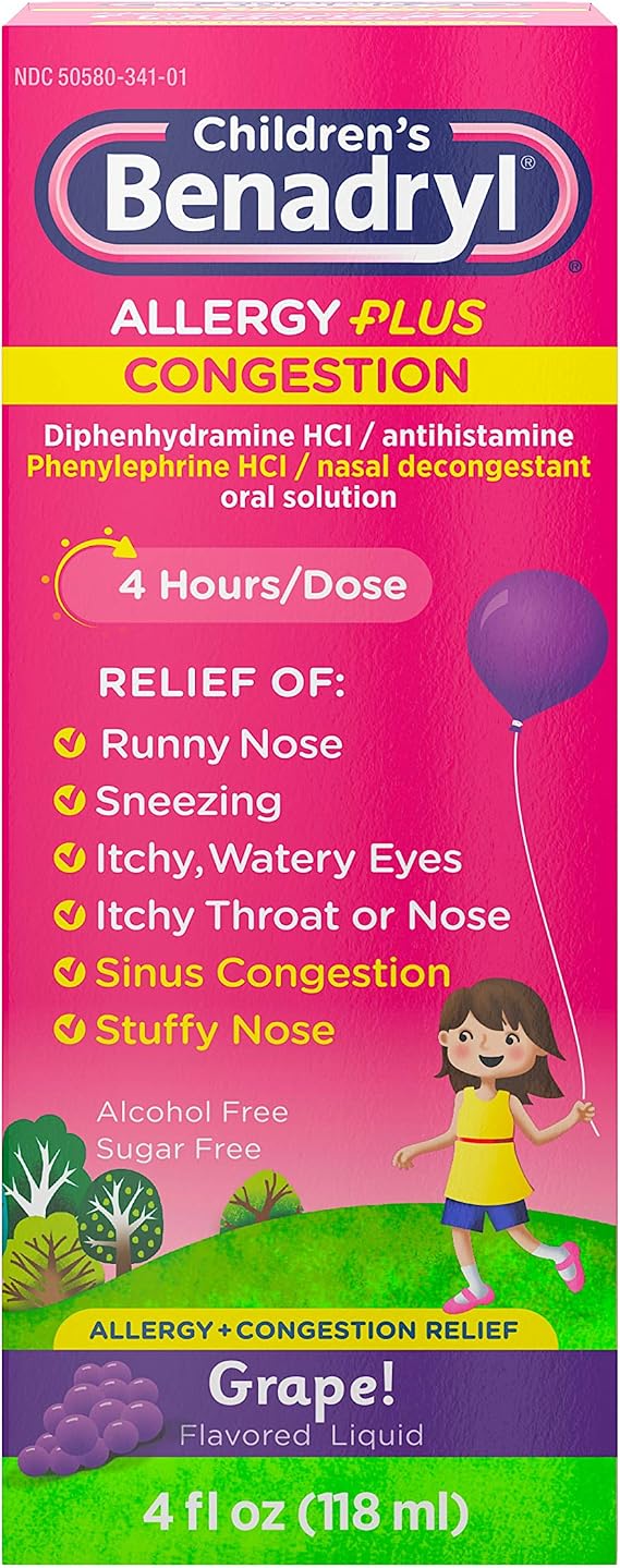 Benadryl CH ALRGY Plus CONG LIQ 4 OZ GRP