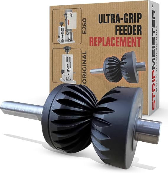 StripMeister Original & E250 Feeder Replacement - Ultra-Grip Replacement Feeder, Feeder & Shaft Assembly Replacement Kit for StripMeister, Easy Wire Stripping Replacement Parts