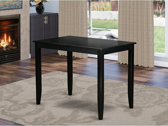 HomeStock Rustic Refinement Counter Height Table - 48" L x 30" W x 36" H - Vintage Rectangular Design, Solid Wood, Self-Storing Expansion Leaf Included