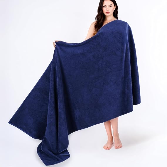 Cotton Paradise Oversized Bath Sheet, 100% Cotton 40x80 Clearance Bath Towel Sheet, Jumbo Large Bath Towel for Bathroom, Navy Blue Bath Sheet
