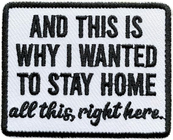 And This is Why I Wanted to Stay Home Patch, Size 3 Inches Iron On Embroidery Patches for Hats Clothes Backpacks Jeans, Anti-Social DIY Sew On Patches, Fabric Patches, Funny Gift for Boy Girl