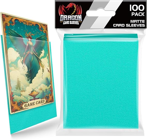 Homthy 100 Count Matte Card Sleeves for Trading Cards, Standard Size Protective Sleeves Deck Card Protectors Fit for Baseball Cards, Sports Cards, MTG, Yugioh Card Game Card Standard Cards (Mint)