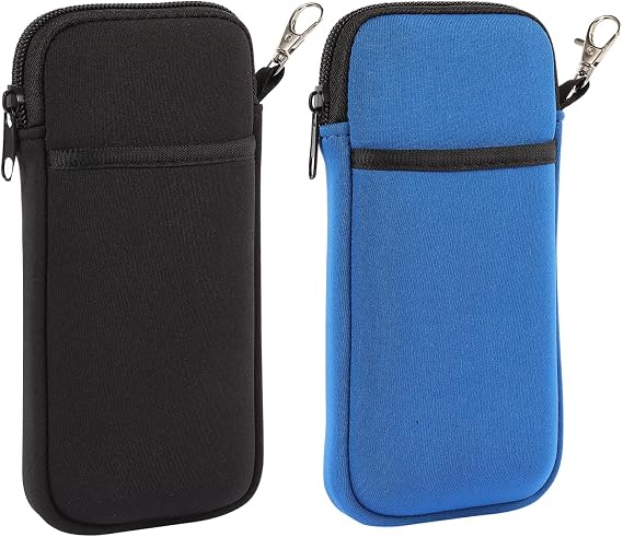 2 Pcs Double Glasses Case, Portable Neoprene Eyeglasses Case With Zippe for Women Men