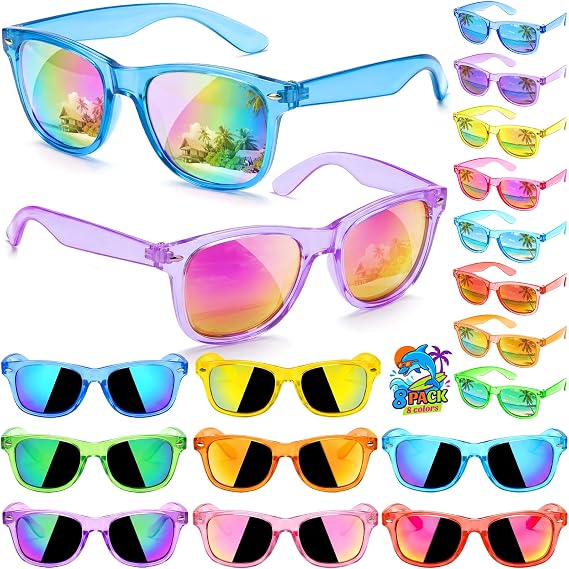 GINMIC Kids Sunglasses Party Favors, 8 Pack Party Sunglasses For Kids, Boys And Girls with UV 400 Protection , Party Favors For Kids 4-8 3-5, Kids Sunglasses Bulk For Goodie Bags