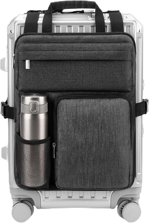 BS-VOG Over Luggage Organizer for Carry On Bag with Cup Holder, Travel Organizer for Suitcase, Adjustable Straps Suitcase Bag, Carry On Storage for Laptop, Fits 20-28 Inch Luggage
