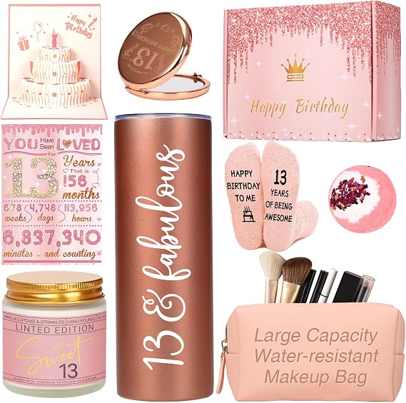 13 Year Old Girl Gifts-13th Birthday Gifts for Girls, 9 Pieces Unique 13 year old girl birthday gift ideas for Her, Daughter, Niece, Granddaughter, Birthday Gifts for Teen Girls