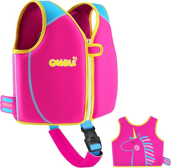 Toddler Swim Vest, Neoprene Trainer with Adjustable Straps and Crotch Strap | High-Density EPE Foam,Easy On and Off ,Secure Fastening Design,Builds Water Confidence,UV-Resistant Fabric,Boys & Girls