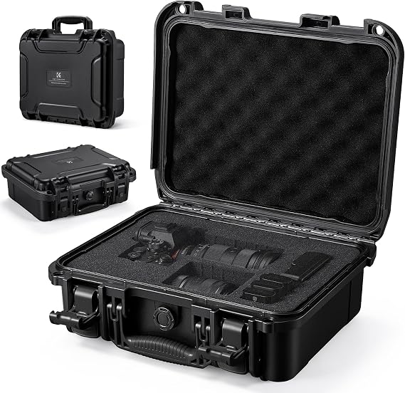 K&F CONCEPT Waterproof Hard Case, IP67 Portable Protective Case Camera Case
