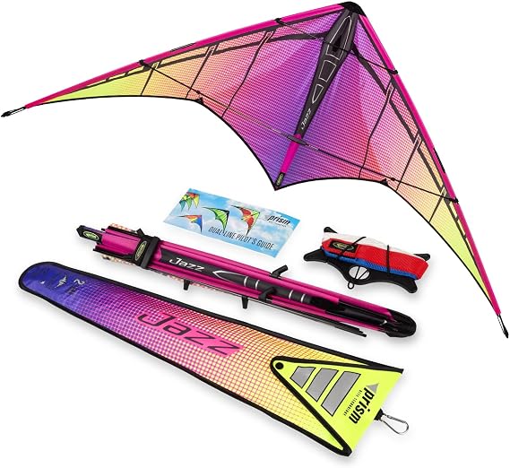 Jazz 2.0 Dual-line Sport Kite Ready to Fly with Flying Lines, Wrist Straps, Winder, Instructions, and Storage Bag