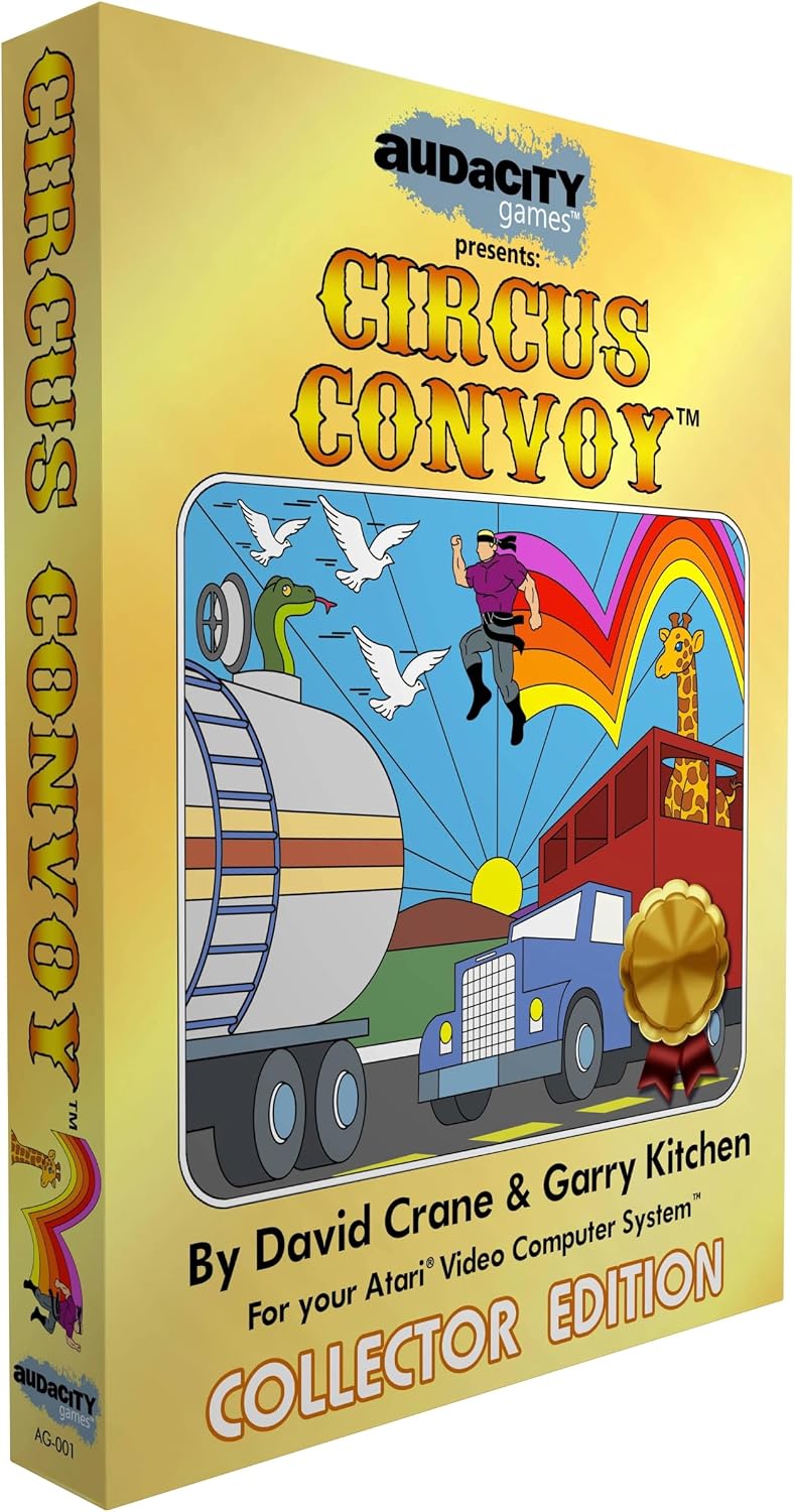 Circus Convoy Atari 2600 Game Cartridge by The Legendary Creators of Pitfall and Keystone Kapers.Factory Sealed Collectible for Atari Retro Gaming Fans.