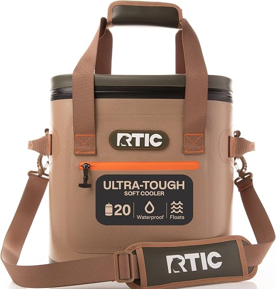 RTIC 20 Can Ultra-Tough Soft Cooler Waterproof | Insulated Soft Cooler Bag for Ice, Lunch, Beach, Drinks, Travel, Camping, Picnic, Car and Hiking, Floating, Leakproof