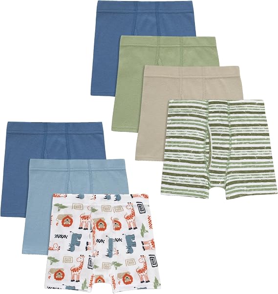 Hanes Toddler Boys' Organic Cotton Underwear, Pure Comfort 100% Cotton Boxer Briefs Available, 10 & 7 Pack