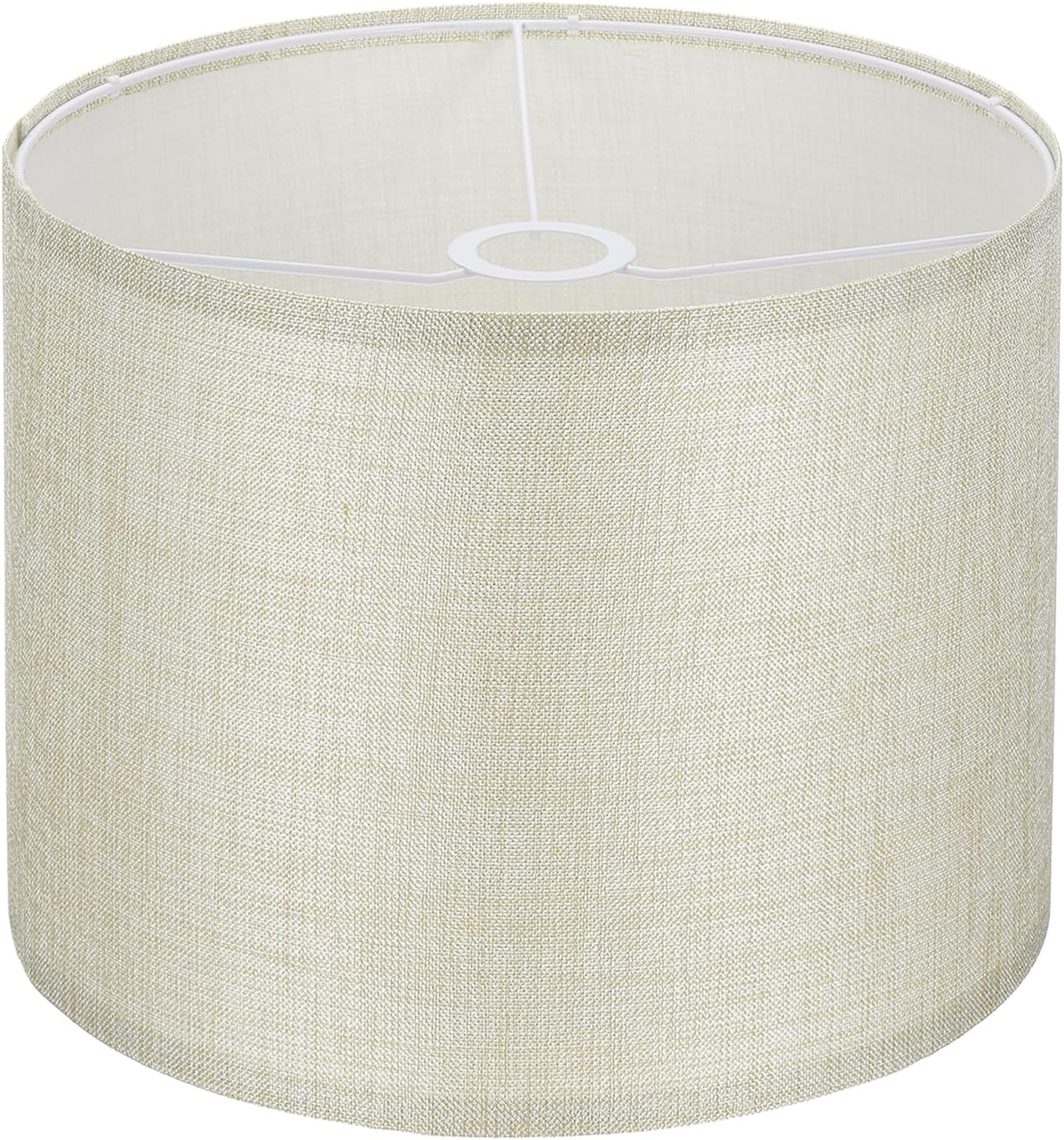 YOKIVE 1Set Drum Lamp Shades for Table Lamps, 13x13x10 Linen Lampshade Easy Assembly Lamp Shade with E26E14Spider Fitter Adapters for Floor Lamps Bedside Lamps, Beige Brown