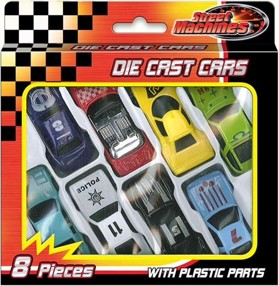 KandyToys Kids Die Cast Metal Toy Cars - 8 Piece Racing Cars Convertible Toy Car Pack