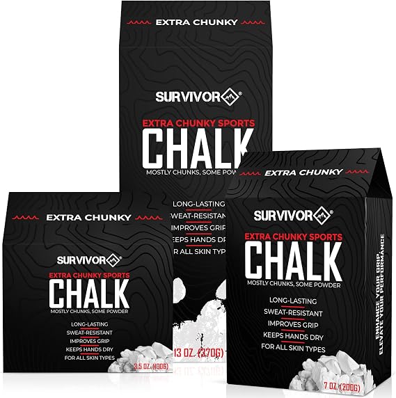 SURVIVOR Gym Chalk - Chalk Powder for Climbing, Lifting, Gymnastics & More