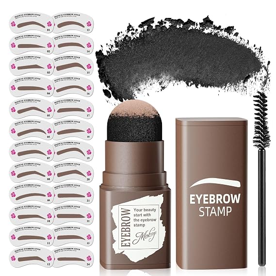Eyebrow Stamp Kit, Eyebrow Stencils for Shaping Brow Powder, Black