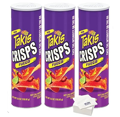 Bay Area Marketplace Takis Crisps, Fuego Potato Crisps, 5.5oz Cans, Pack of 3