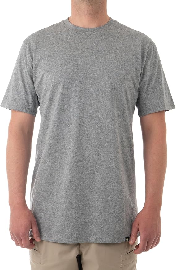 First Tactical 112501-016-M Men's Tactix Cotton S/S Tee Heather Gray M