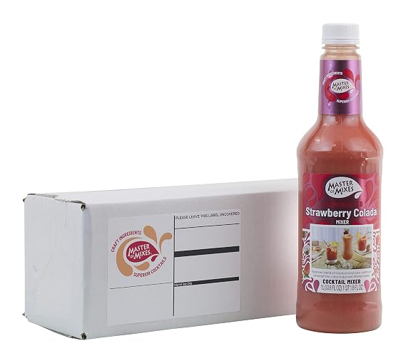 Master of Mixes Strawberry Colada Drink Mix, Ready To Use, 1 Liter Bottle (33.8 Fl Oz), Individually Boxed