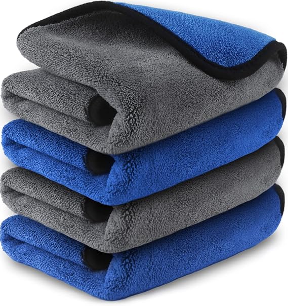 Airlab Microfiber Towels Cars Wash Drying Cleaning Cloth, Blue & Grey